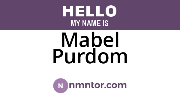 Mabel Purdom