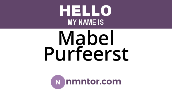 Mabel Purfeerst