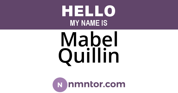 Mabel Quillin