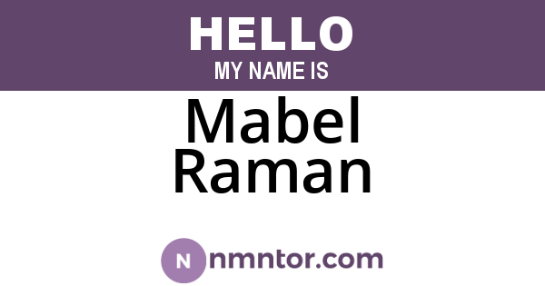 Mabel Raman