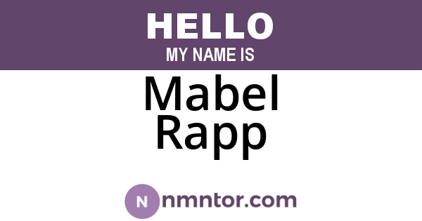Mabel Rapp