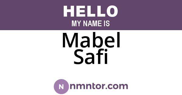 Mabel Safi