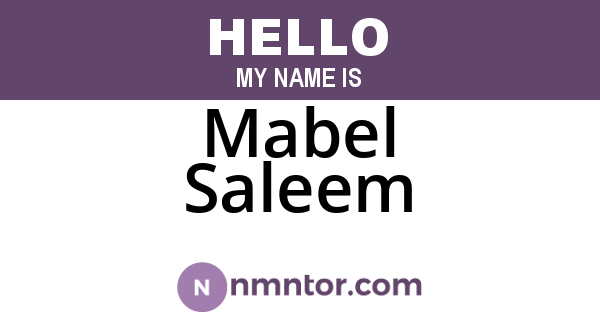 Mabel Saleem