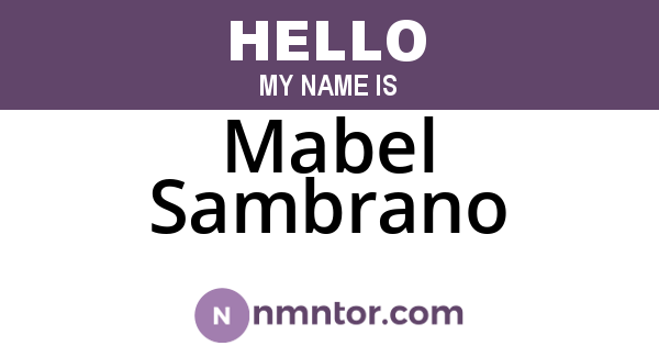 Mabel Sambrano