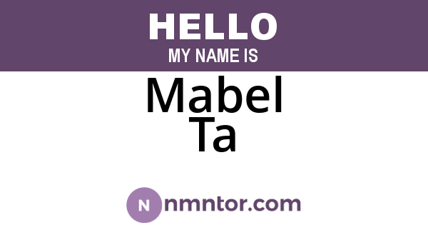 Mabel Ta