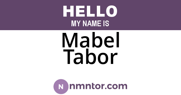 Mabel Tabor