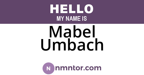 Mabel Umbach
