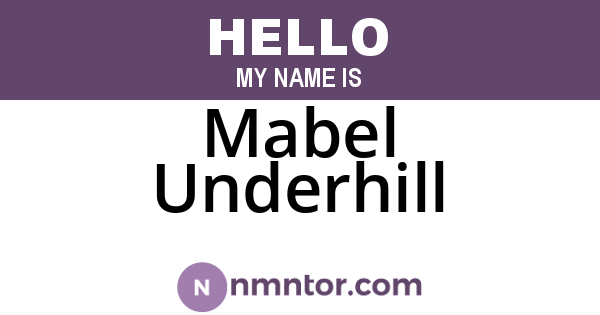 Mabel Underhill