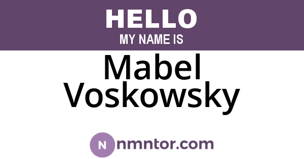 Mabel Voskowsky
