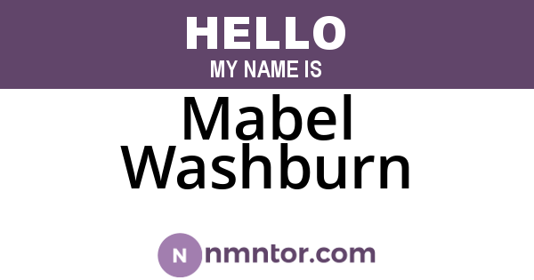 Mabel Washburn