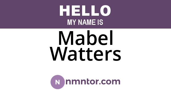 Mabel Watters