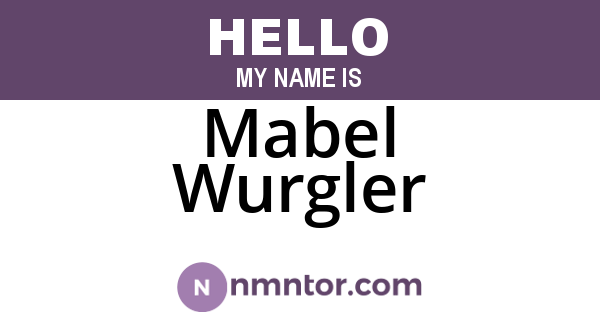 Mabel Wurgler