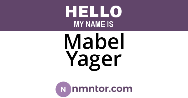 Mabel Yager