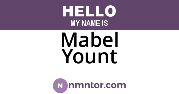 Mabel Yount