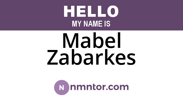 Mabel Zabarkes