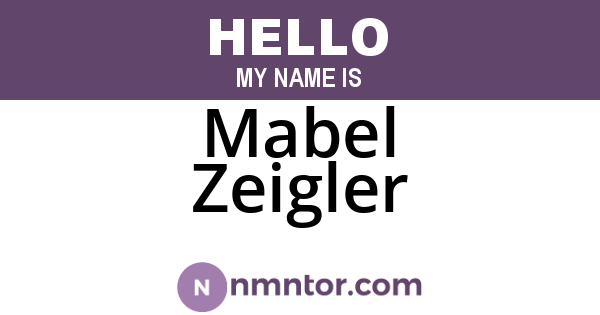Mabel Zeigler