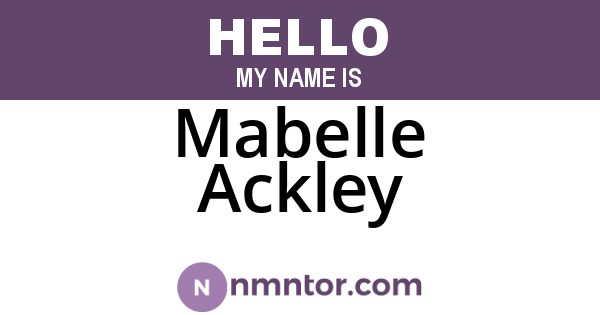 Mabelle Ackley