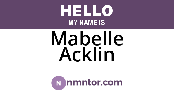 Mabelle Acklin