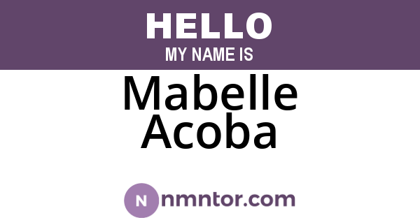 Mabelle Acoba
