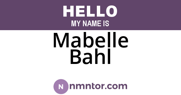 Mabelle Bahl