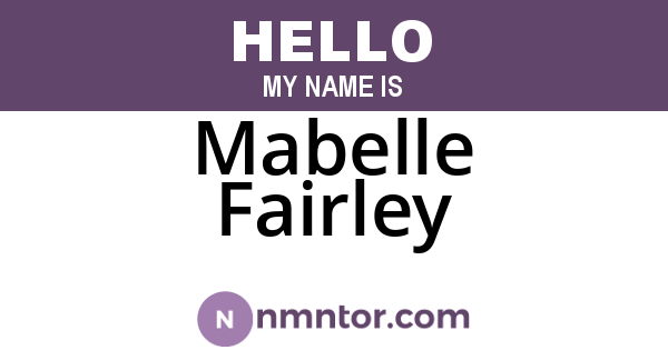 Mabelle Fairley