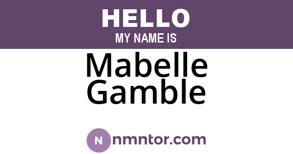 Mabelle Gamble