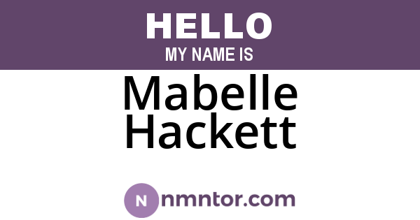 Mabelle Hackett