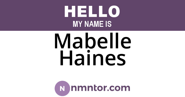Mabelle Haines