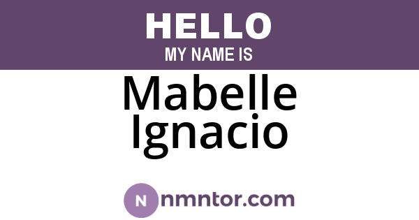 Mabelle Ignacio
