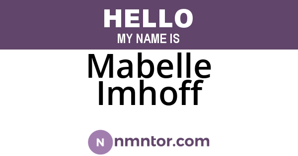 Mabelle Imhoff