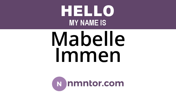 Mabelle Immen
