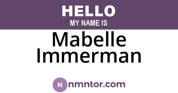 Mabelle Immerman