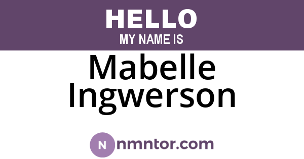 Mabelle Ingwerson