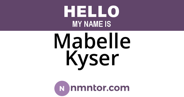 Mabelle Kyser