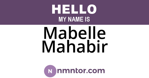 Mabelle Mahabir