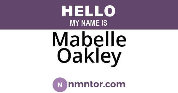 Mabelle Oakley