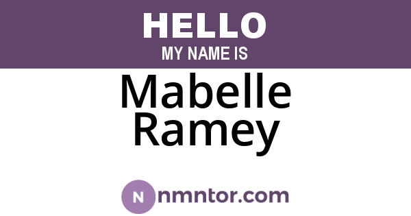 Mabelle Ramey