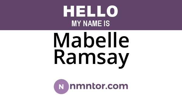 Mabelle Ramsay