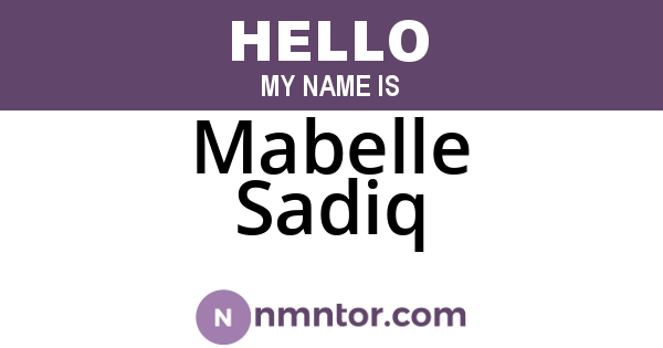 Mabelle Sadiq