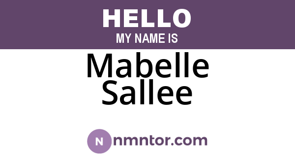 Mabelle Sallee