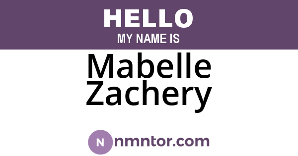 Mabelle Zachery