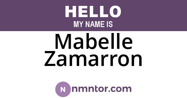Mabelle Zamarron