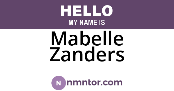 Mabelle Zanders