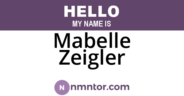 Mabelle Zeigler