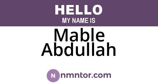 Mable Abdullah