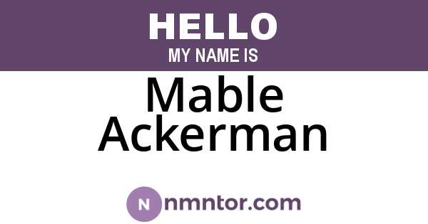 Mable Ackerman