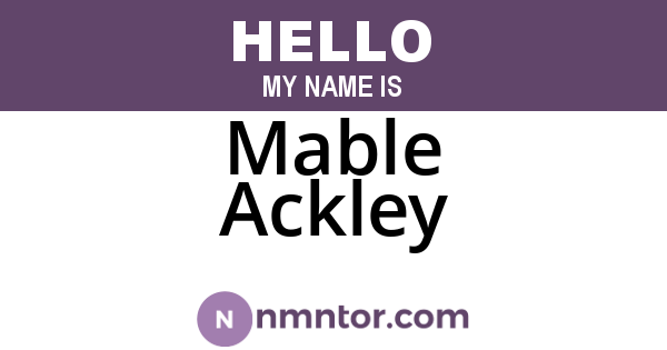Mable Ackley