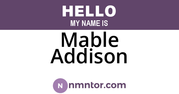 Mable Addison