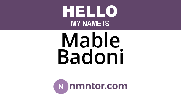 Mable Badoni
