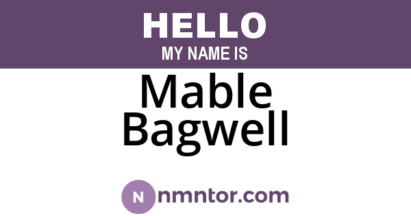 Mable Bagwell